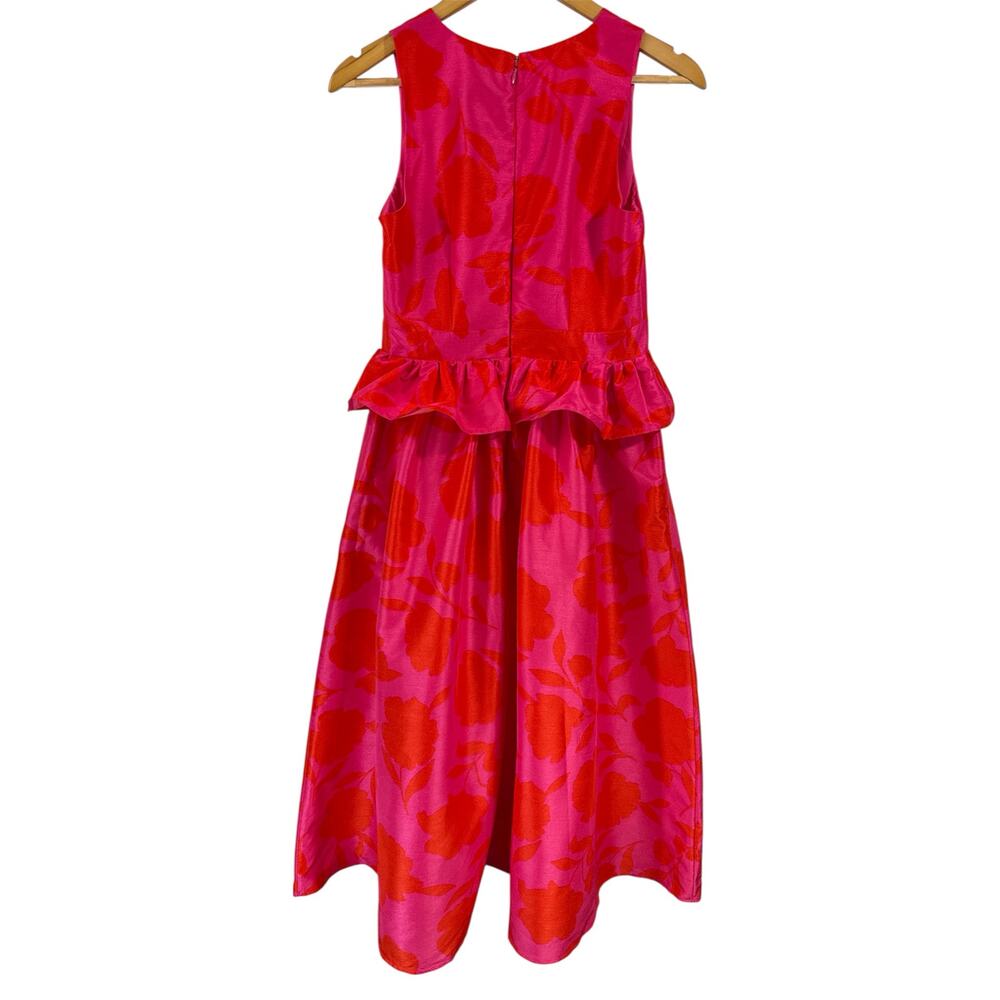 NWT Kate Spade New York Classic Rose Peplum Midi Dress Pink/Red Women’s Size 4 - Picture 5 of 11